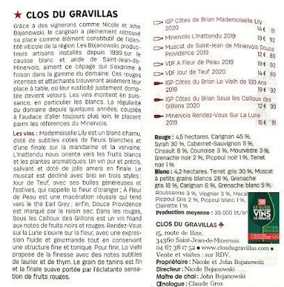 Clos Du Gravillas, Vignoble à Saint-Jean-de-Minervois